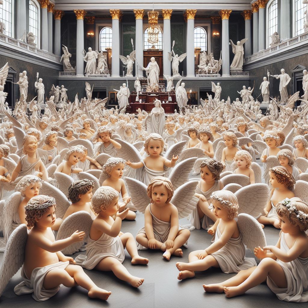 An army of little sweet angels occupying the Austrian Parliament